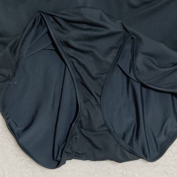 Raisins Curve Plus Size Swimsuit Womens 24W Black Off Shoulder Lace Up Rose Gold - Picture 7 of 13